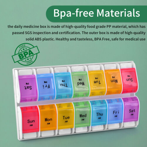 1/2/3/4 Mal am Tag 7 Tage/31 Tage Medizin Behälter Pillendose Organizer Etui - Bild 3 von 26