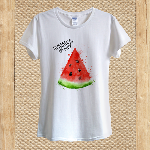 Watermelon Art T-shirt Design Happy 