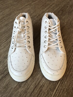 NEW Leandro Lopes Sneakers Ezio White Ostrich 9.5/42