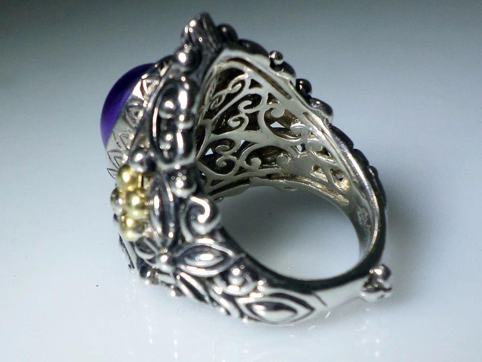🦋 Anillo Barbara Bixby Nirvana Amatista Topacio Blanco Plata de Ley Oro 18k 6 Foto 2 de 4