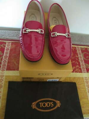 Tod s women s authentic gomma pink moccasin shoes 37 made in Italy 