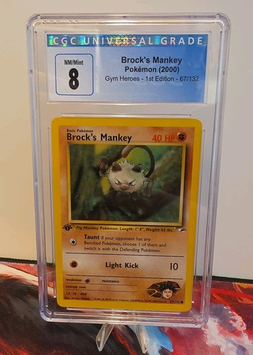 Brock's Mankey (1st Edition) graded CGC 8 for sale on eBay