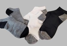 No Show Socks Men  s Small Neutral Lot Black Gray White Low Cut - NEW