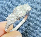 2.5 Ct Vvs1 White Round Cut Moissanite Engagement Ring Sterling Silver Size 7.5