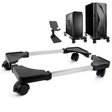 Seloom Computer Tower Stand, Adjustable PC Tower Stand with Rolling Caster Wh...