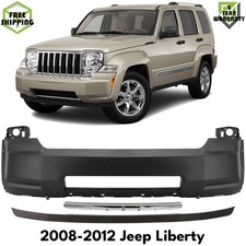 Front Bumper Cover Primed Plastic Bumper Trims For 2008-2012 Jeep Liberty