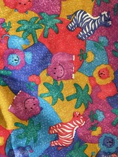 Princess Fabrics 1068 Children s Animals Safari Bright Colors 3 Yards