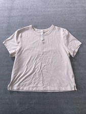 Lululemon T Shirt Women 6 Cream Classic Fit Cotton Blend Short Sleeve Crew Gym