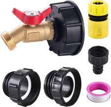 3-Size IBC Tote Adapter, 275-330 Gallon IBC Tote Tank Fittings 2.44" Fine  2  Fine