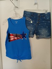 CAT JACK WONDER NATION GIRLS SHORT SET TOP SIZE 10/12 SHORTS SIZE 12