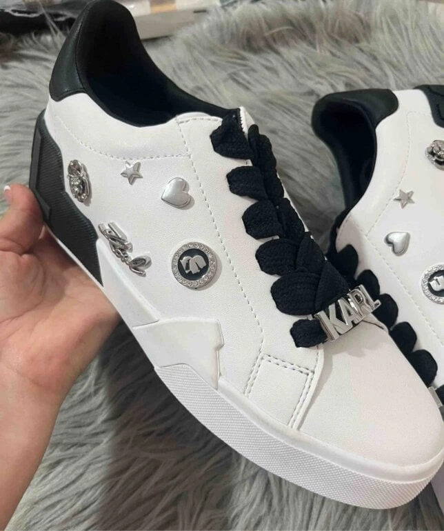 Zapatillas blancas Karl Lagerfeld Paris Jaylee con cordones para mujer (talla 8) Foto 4 de 4