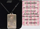 New Listing10 Grams Engelhard .999 Fine Silver Bar Pendant Necklace With COA; Vintage!