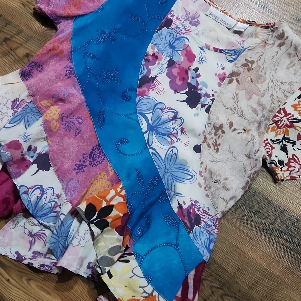 Sacred Threads Vintage Retro Patchwork Pattern Co… - image 3