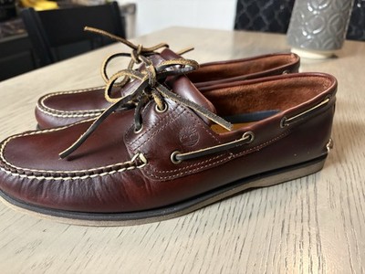 Timberland Men's Classic 2 Eye Brown Handsewn Leather Boat Shoes Style 25077