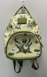 Disney Parks Loungefly Kermit the Frog Banjo Muppets AOP Mini Backpack Green