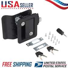 Black RV Paddle Entry Door Lock Latch Handle Knob Deadbolt NEW Camper Trailer