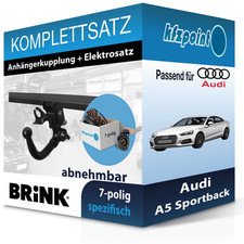 Für Audi A5 Sportback 07- BRINK Anhängerkupplung abnehmbar + 7polig E-Satz FP