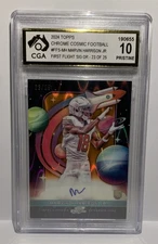 Topps Cosmic Chrome Marvin Harrison Jr RC First Flight Orange Galactic  Auto /25