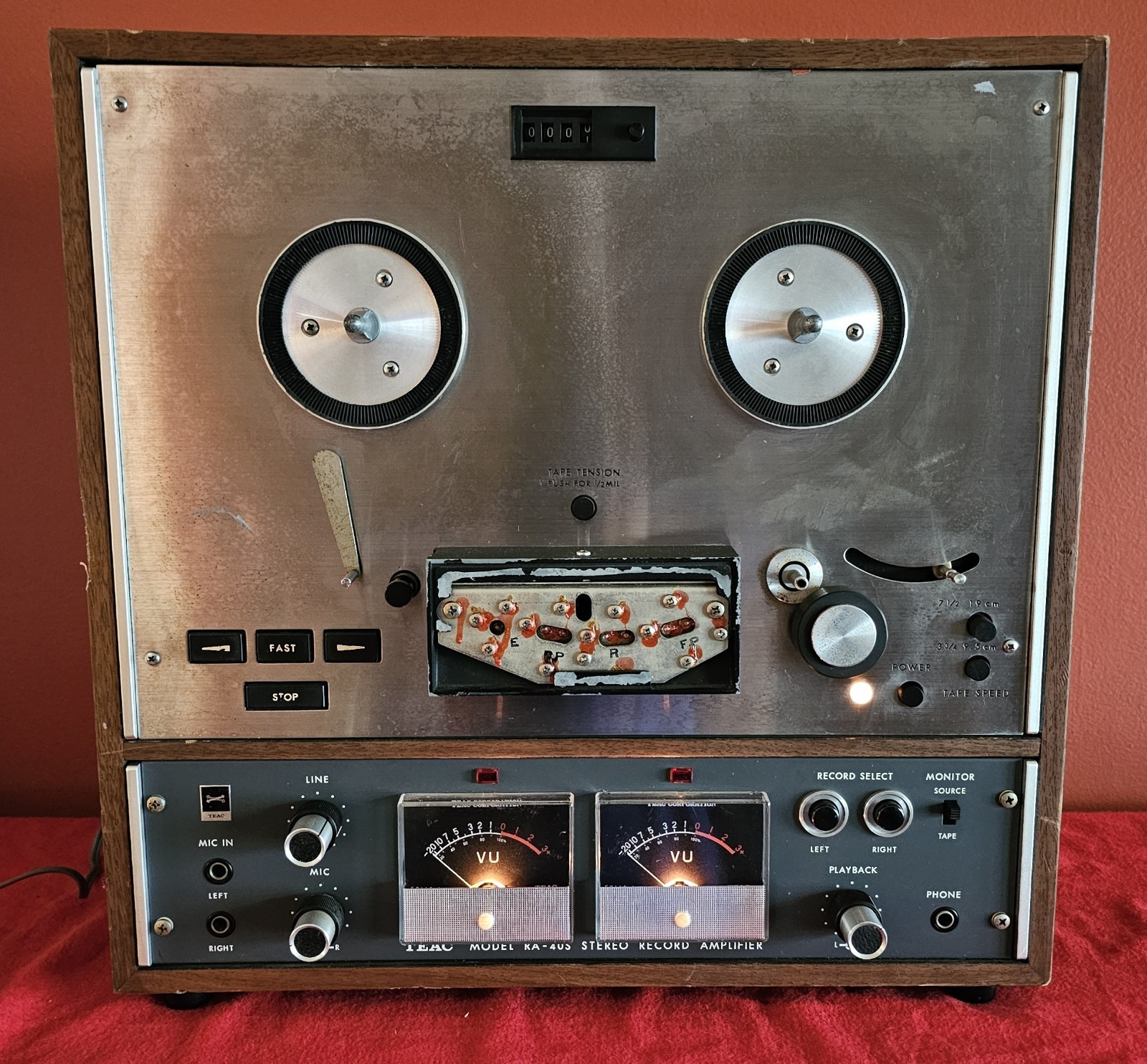 Vintage TEAC A-4010S Reel-to-Reel Stereo Tape Deck Recorder Amplifier Japan READ