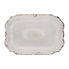 UPware Crackle Melamine Serving Tray, BPA-Free Rustic Rectangular Platter for...