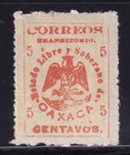 udk32 Mexico 1915  Oaxaca provisional Sc#418, plate type ll