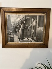 Vintage Phil May “The Home-Coming” Railway WW1 Soldier  1/2 T.Print LBSCR Framed