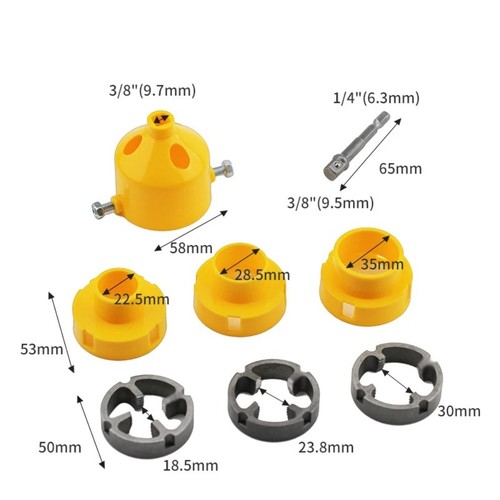 7pcs Round Water Pipe Thread Plate Set for Electric Drill - Picture 2 of 12