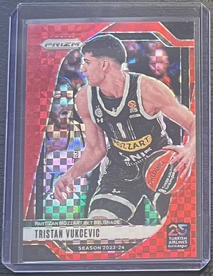 Tristan Vukcevic 2024-25 Panini Prizm EuroLeague #144 Red Power Prizms #/75 