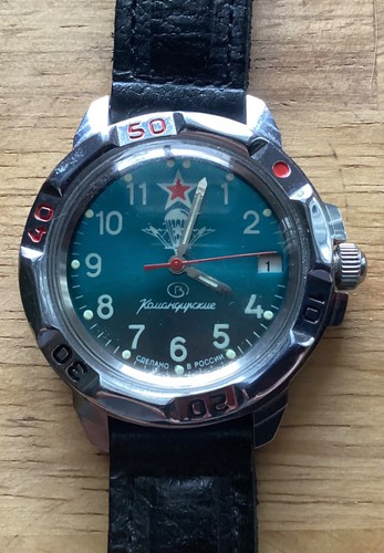 Vostok Komandirskie Watch Black Wristband Russian Military