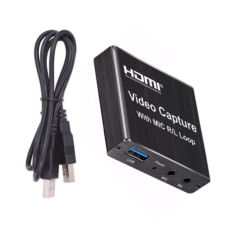 HDMI Capture Card 4K Screen Record Game Streamer Device MIC R/L Loop