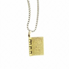 Libro de la Santa Biblia Colgante Collar Dije 3D Abrible Versículo de la Biblia Religioso Cristo