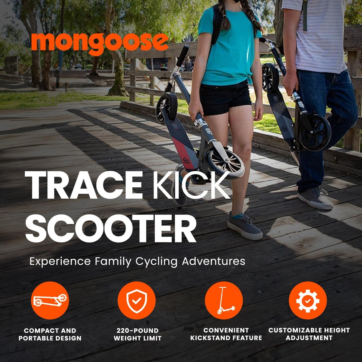 Trace Kick Scooter for Youth Adult Boys and Girls, Quick-Release