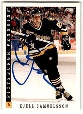 Kjell Samuelsson 1993-94 Score Auto #184 IN PERSON Pittsburgh Penguins
