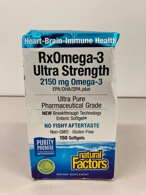 Natural Factors, RxOmega-3 Ultra Strength, 2,150mg Omega 3, 150 softgels - 11/28