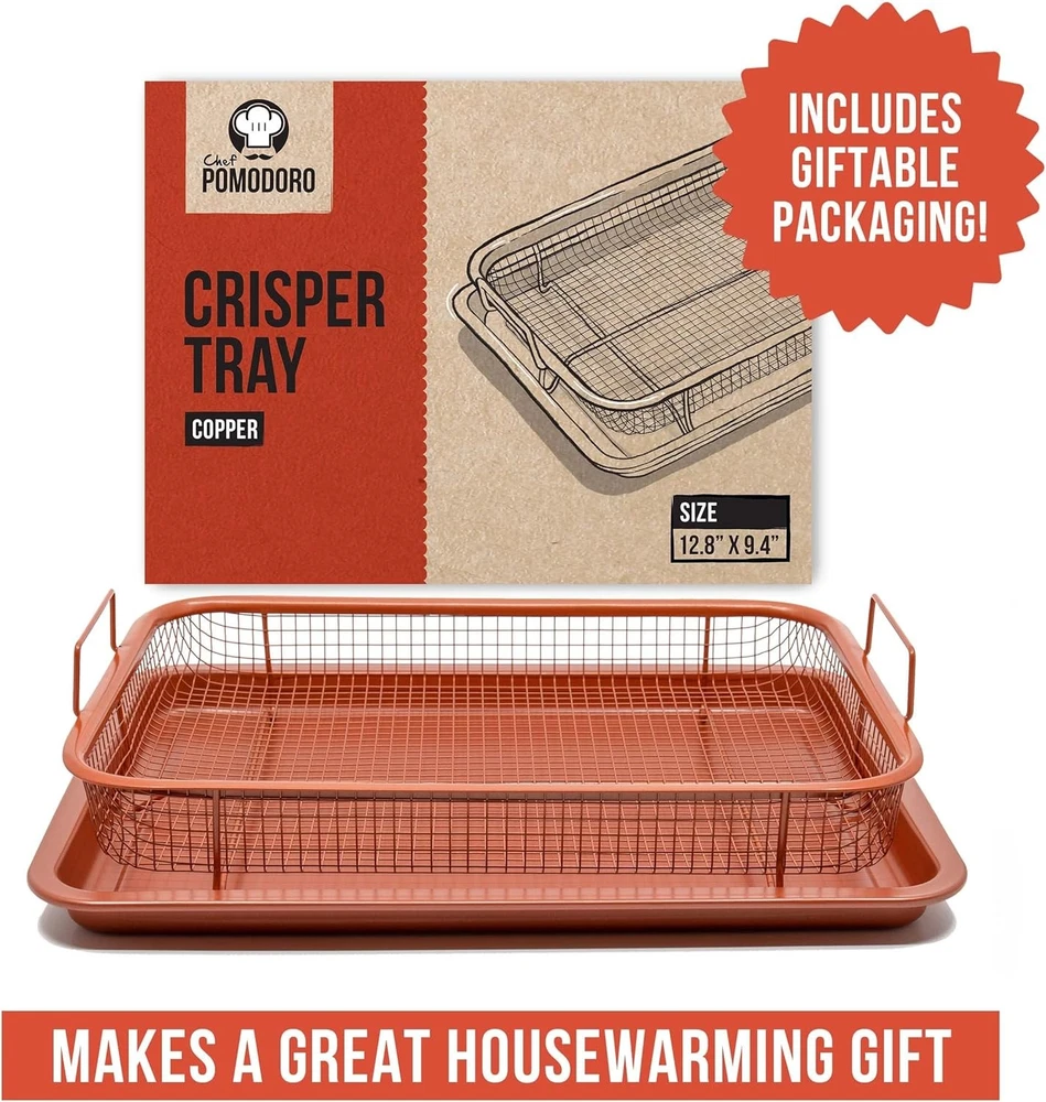 12.8x12.4 Air Fryer Basket Set for Toaster Oven - 2 Nonstick Pans 12.8x12.4 Air Fryer Basket Set for Toaster Oven - 2 Nonstick Pans