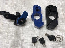 Motor Cycle Handlebar Lock Anti-Theft Grip Throttle X2 + Phone Holder