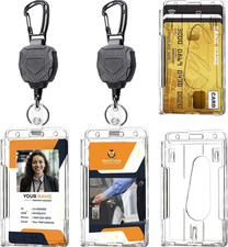 Badge Holder Retractable Clip Heavy Duty Carabiner Badge Reel Keychain