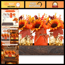 Fall Thanksgiving Mason Jar Centerpieces - Rustic Table Decorations for Home