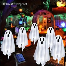 Halloween Decorations Outdoor Solar Ghost Garden Stake Lights Yard Party Decor