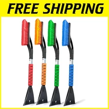 27" Aluminum Snow Brush 4 Pack | Car Ice Scraper Set