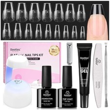 Beetles Gel Nail Kit - Short Coffin Tips, 320pcs, 15g Glue