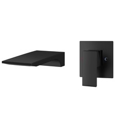 Aolemi Wall Mount Bathroom Faucet Waterfall Tub Filler Matte Black