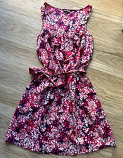 Express size S Fit & Flare Floral Ruffle Sleeveless Scoop Neck Knee length Dress