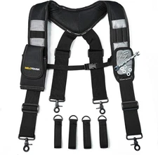 MELOTOUGH Magnetic Tool Belt Suspenders with WristBand for Work Grey 
