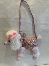 Poochie Poodle Purse Sequined With Dog Tag, Collar And Shoulder Strap