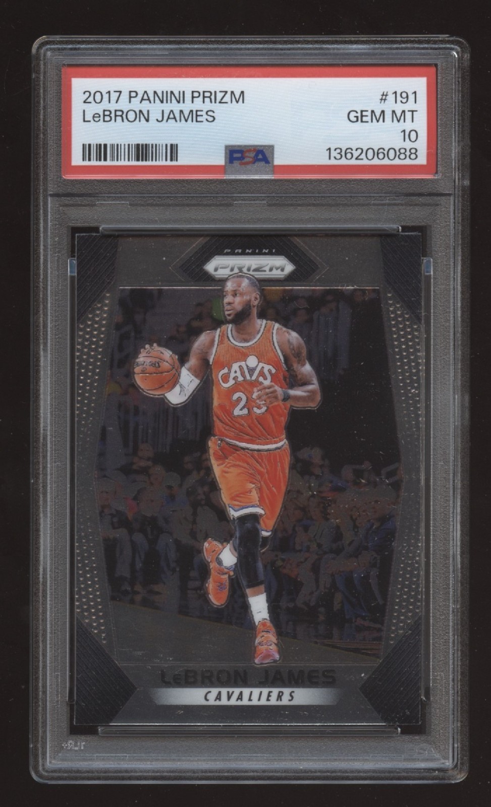 2017-18 Panini Prizm LeBron James PSA 10 Gem Mint #191 Cleveland Cavaliers