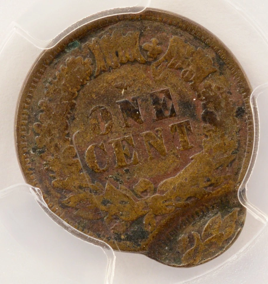 1887 1c Indian Cent Triple-Struck, 3rd 95% Off-Center PCGS G6 - Image 2 of 4