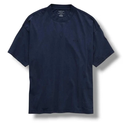 AE American Eagle Laidback Luxe Heavyweight Oversized Logo Graphic T-Shirt - Image 1 of 3