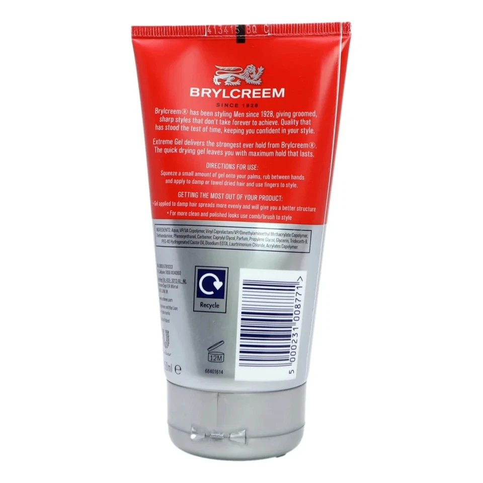 Gel capilar Brylcreem Extreme Hold 150 ml - Gel de peinado fuerte de secado rápido Foto 2 de 2