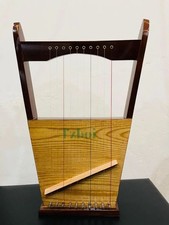 Handcrafted 10-String Kinnor Harp: Biblical Instrument Natural Wood Finish